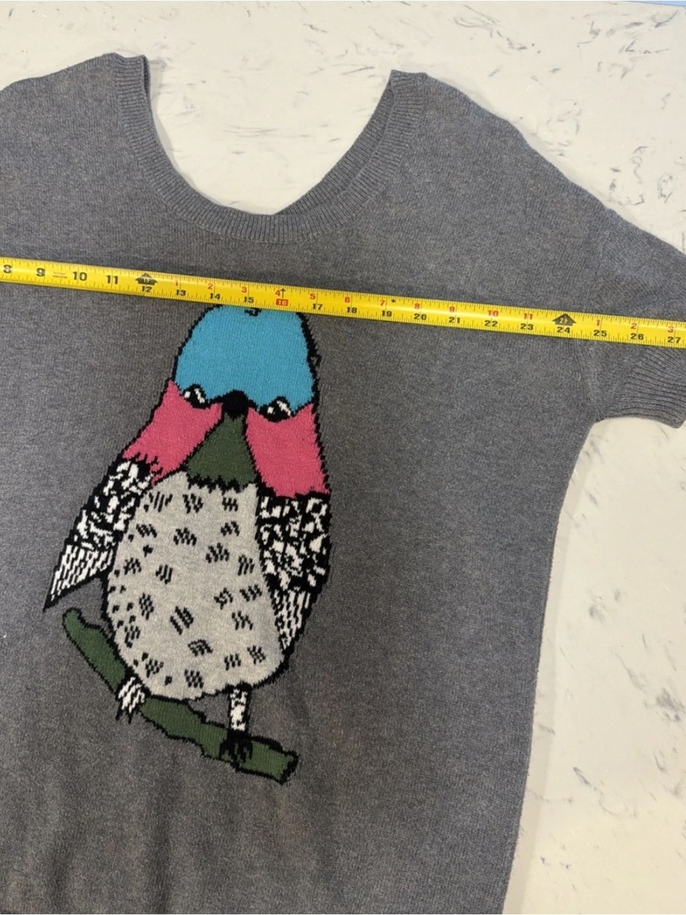 Paul & Joe Sister bird grey knit Sweater - button down Anthropologie Sz S - Picture 4 of 9